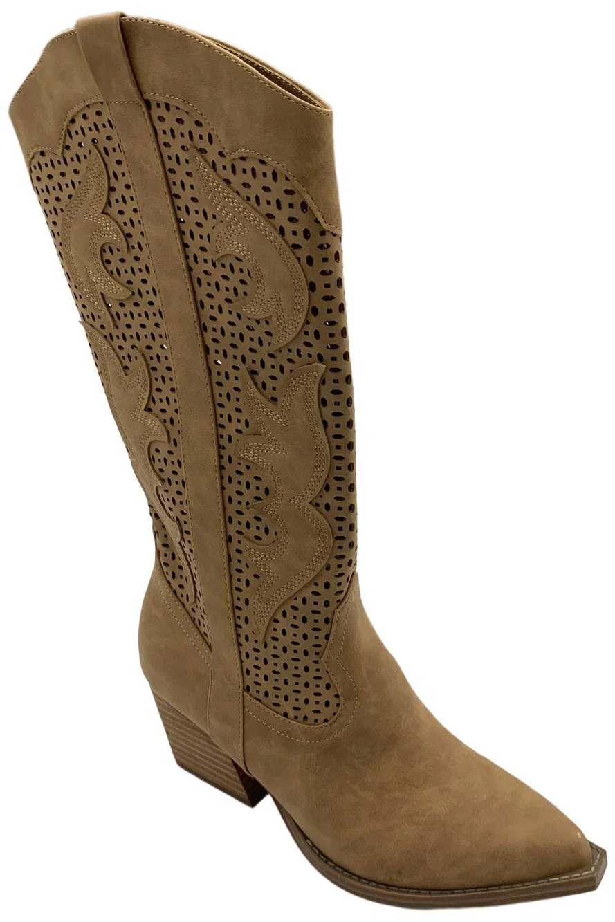 DV by Dolce Vita Women's Alamo Tall Shaft Block Heel Boot Tan - Medium